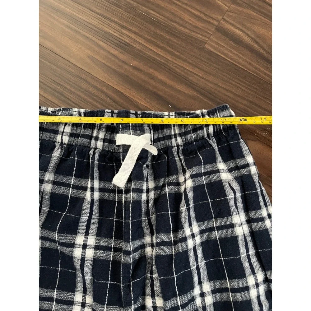 Tyler Hill Camp Pajama‎ Pants Navy White Plaid Flannel Lounge Bottoms 2 Pairs